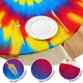 thumbnail image 4 of Colorful Tie Dye Mandala Pattern Round Fitted Tablecloth with Elastic Edge,Dining Table Cover Waterproof,Outdoor Round Tablecloth for Camping,Dining,Indoor and Outdoor, 4 of 7