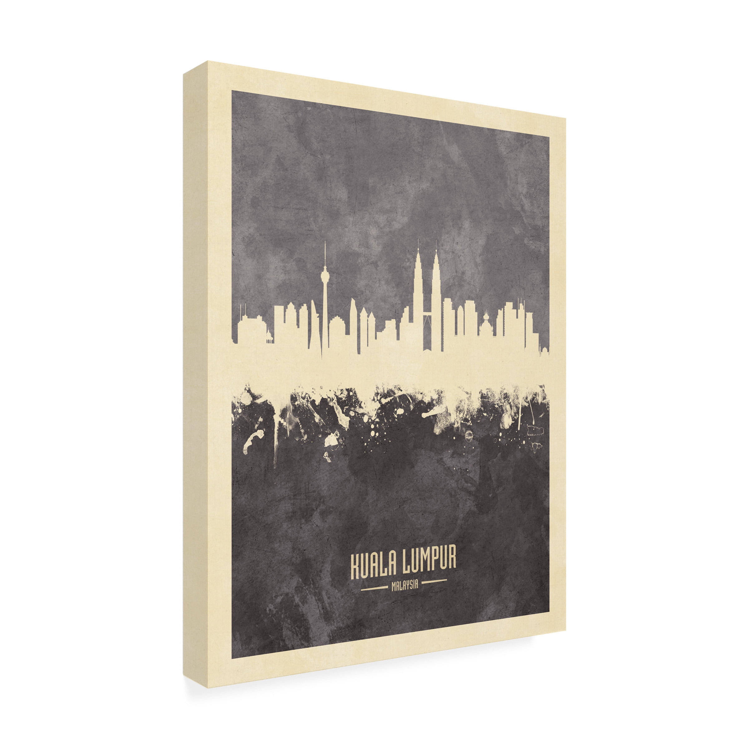 Michael Tompsett 'Kuala Lumpur Malaysia Skyline Gray' Canvas Art