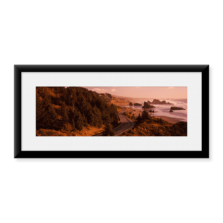 Framed Art Print, Highway along a coast by Panoramic Images, 25-7/8" x 9-7/8"