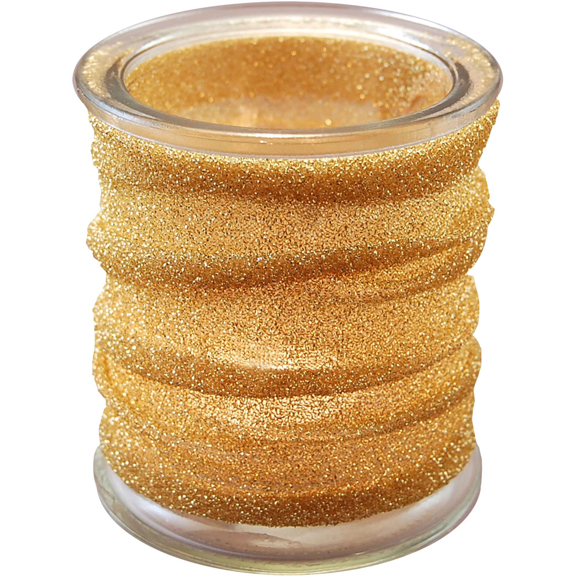 LumaBase Glass Candle Holders with Metallic Wrap, 4Count