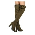 thumbnail image 3 of New Women Wild Diva Amaya-01 Faux Suede Thigh High Drawstring Chunky Heel Boot, 3 of 3