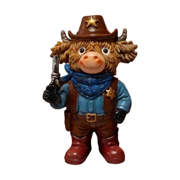 Zeiwohndc Highlands Cow statue for Outdoor Decors,Highlands Cow Figurines for Garden