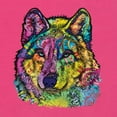 thumbnail image 2 of Wild Bobby, Colorful Majestic Neon Atric Wolf | Dean Russo Art Animal Lover Ladies Racerback Sleeveless Top, Raspberry, M, 2 of 5