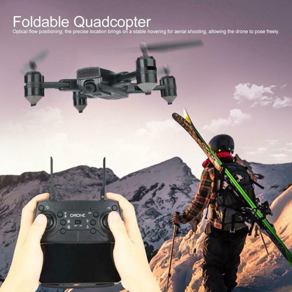 Force One ZD6 4K Wide Angle Camera Wifi FPV GPS Foldable RC Quadcopter Carry Case, Black with 1 Battery