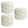 thumbnail image 2 of EHJRE 3 Skeins Chunky Chenille Yarn 70M Long for Throw Blanket Crocheting Knitting White, 2 of 9