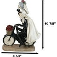 thumbnail image 4 of Day Of The Dead Just Married Wedding Bride Groom Skeletons On Bicycle Figurine, 4 of 6