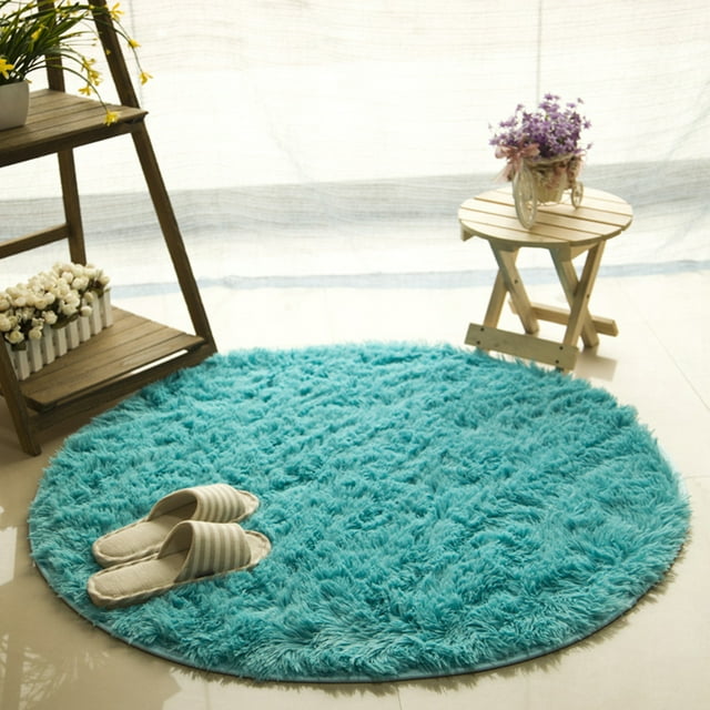 Maoww Tapis Rond Antidérapant à Poils Longs Tapis Doux Tapis de Sol pour Salon Chambre Table