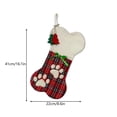 thumbnail image 3 of Pet Christmas Stocking Bone Shaped Paw Print Hanging Sock for Dog Holiday Gift Storage, 3 of 8