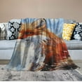 thumbnail image 2 of Nawypu Fox Blanket Cozy Plush Flannel Winter Animal Throw Blanket for Boys Girls Kids Youth Adult Ultra Soft Lightweight Fuzzy Party Blankets Gifts for Bed Couch Sofa, 2 of 6
