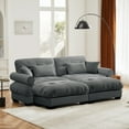 thumbnail image 3 of GAKMCIL 93.7" Loveseat Sofa, 2 Seater Modular Sectional Sofa, Large U Shaped Sectional Fluffy Couch, Velvet Cloud Couch with 2 Ottoman, Deep Seat Sofas for Living Home, 3 of 12