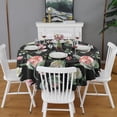 thumbnail image 2 of Pioneer Flower Floral Print Pattern Round Tablecloth 60"x60",Wrinkle Wipeable Table Cloth for Kitchen Dining Room Picnic Patio Party, 2 of 6