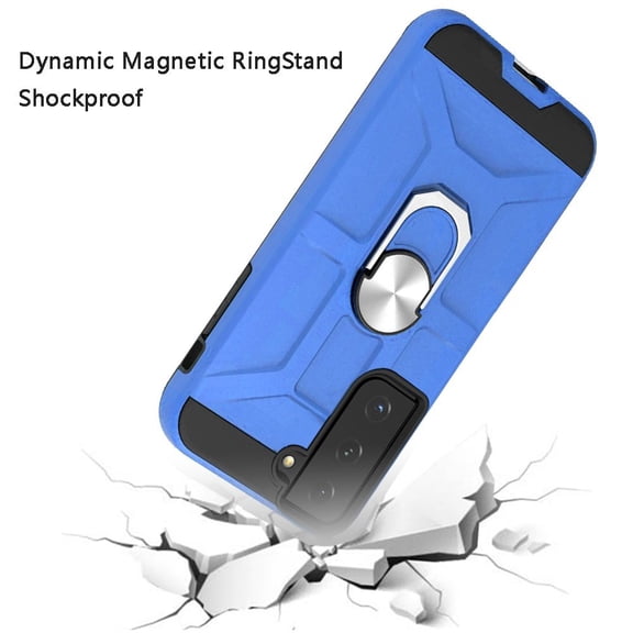for Samsung Galaxy S21 FE /Fan Edition Cases Kickstand Ring Holder [360° Rotating] Dual Layer Work with Magnetic Car Mount Hard Cover ,Xpm Phone Case [Blue]