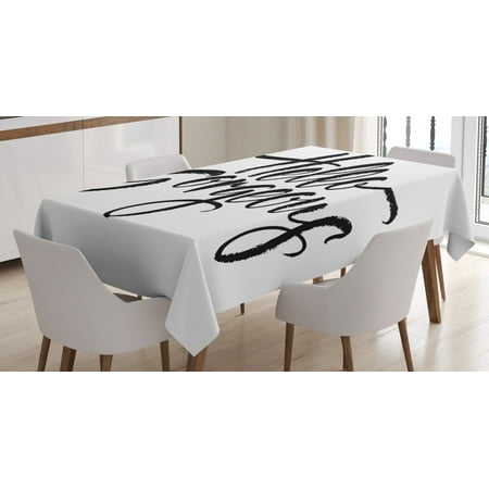 

Hello Gorgeous Tablecloth Weathered Font of Inspirational Quote Modern Typography Brush Lettering Rectangular Table Cover for Dining Room Kitchen 60 X 84 Inches Black and White by Ambesonne