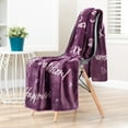 thumbnail image 2 of Chanasya Friends Forever Gift Throw Blanket - Super Soft Plush Fleece Laugh Hug Smile Joy Comfort Love Memories Best Friend Forever Gift Throw- for Women Men (50x65 Inches) - Aubergine Blanket, 2 of 3