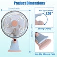 thumbnail image 2 of Moclever 8.66in Oscillating Clip On Fan 2 Speeds Quiet Clamp Fan with 90° Oscillating & Tilting Angle for Home Office Dorms Strollers, 2 of 11
