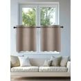 thumbnail image 4 of Brown Ombre Tier Curtains 24 Inch Length,Sheer Curtains for Bedroom Living Room Window Modern Abstract Art Farmhouse Gradient Rod Pocket Drapes Kitchen Curtains Small Half Window 27.5"x24" 2 Panels, 4 of 7