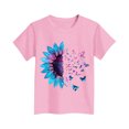 thumbnail image 4 of BRGZLK Casual Short Sleeve Tops for Girls Summer Trendy Cute Sunflower and Butterfly Print Round Neck Pullover Short Sleeve T Shirt Top Pink 12-13 Years, 4 of 4