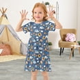 thumbnail image 3 of FORMRS Girls Short Sleeve Dress Summer Casual Round Neck A-line Beach Sundress, Sizes 2T-8T, Cartoon Mail Truck Pattern, 3 of 8