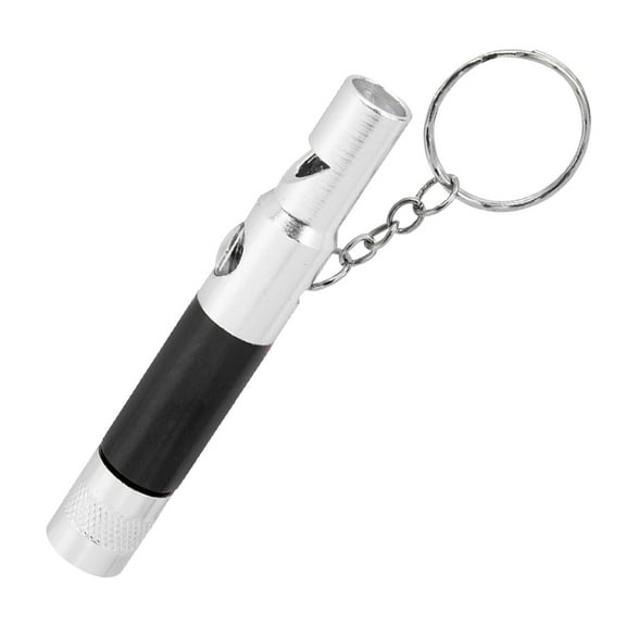 HEMOTON Multifunctional Hiking Flashlight Whistle Keychain with Compass for Outdoor Survival Use