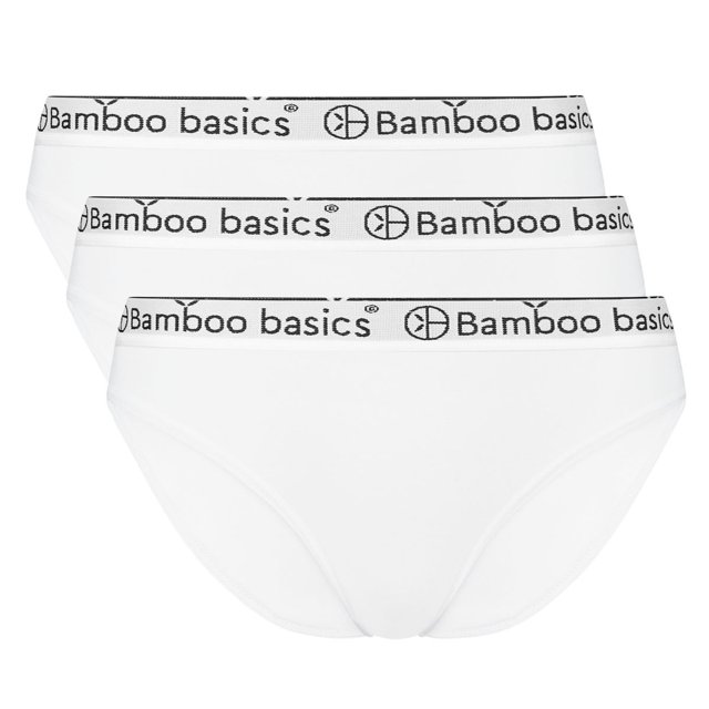 Bamboo basics Calzoncillos para mujeres YARA, 3-pack - Cintura con logo, transpirable, camiseta simple Blanco L (Large)