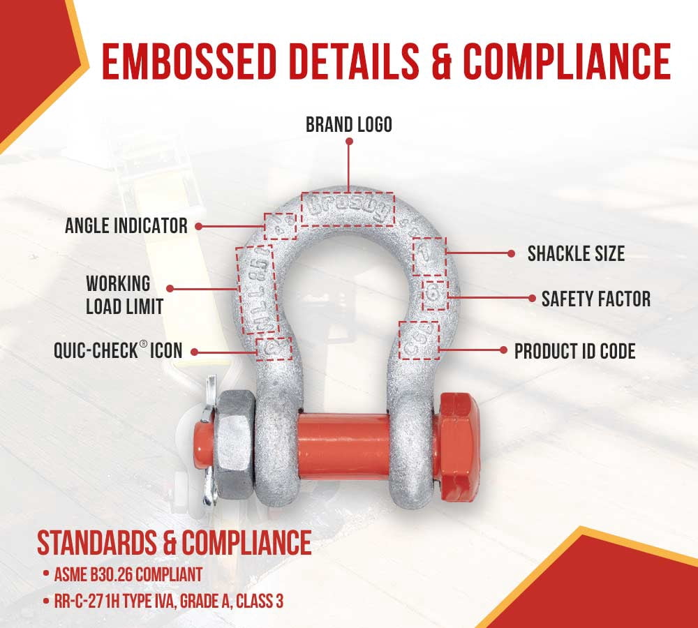 8 Pack Crosby G-2130 1"Anchor Shackle Carbon Steel w/Safety Screw Pin 18,700 lbs WLL, Galvanized Heavy Duty D Ring Bolt Type Shackle for Towing, Rigging & Vehicle Recovery, 1019551