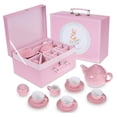 thumbnail image 2 of Jewelkeeper Porcelain Tea Set for Little Girls, Pink Polka Dot, 13 Pieces, 2 of 4
