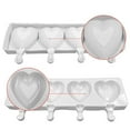 thumbnail image 4 of Moldes para helado de 4 cavidades, molde de silicona con forma de corazón 3D para hacer helados caseros, puré y yogur, 4 of 9