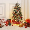 thumbnail image 3 of FOLDLIFE 3ft Pre-Lit Fiber Optic Artificial Christmas Tree with Sleigh Ride Base and Red Berries, Full Prelighted Xmas Tree with USB, 78 LED Lights and 8-Mode Lights, 3 of 7