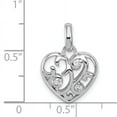 thumbnail image 2 of Sterling Silver Rhodium Plated Cz Heart Pendant (22 X 14) Made In Thailand qc7459, 2 of 2