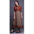 thumbnail image 3 of Bimba Red Flourish Damask Print Long Flared A Line Indian Kurtis For Women Party Wear Anarkali Kurta-XSmall, 3 of 5