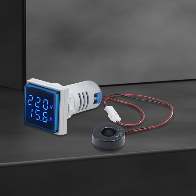 LED Digital Voltímetro Amperméter 0-100A Ligera de señal de corriente cuadrada 60-500V Voltaje LED Indicador de corriente para exteriores