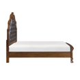 Formal Elegant Design King Bed Upholstered Headboard Dark Brown Finish ...