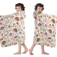 thumbnail image 4 of Cute Hedgehog and Mushroom Hooded Bath Towel，60"x35" for Ages 3 To 12 Kids, Quick Dry Lightweight Soft Microfiber Hood Beach Towel Cover Up for Kids, 4 of 7
