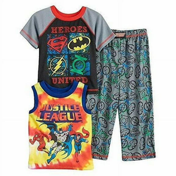 Justice League Superheroes United 3-Piece Pajama Set, Size 3T