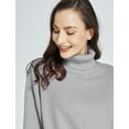 thumbnail image 5 of SSLR Oversized Sweaters for Women Turtleneck Sweater Drop Shoulder Knit Long Lantern Sleeve Pullover Sweater, 5 of 8