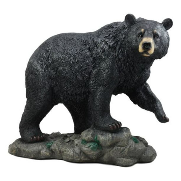 Ebros Large Realistic Strolling Black Bear Statue 16.5" Long Rustic