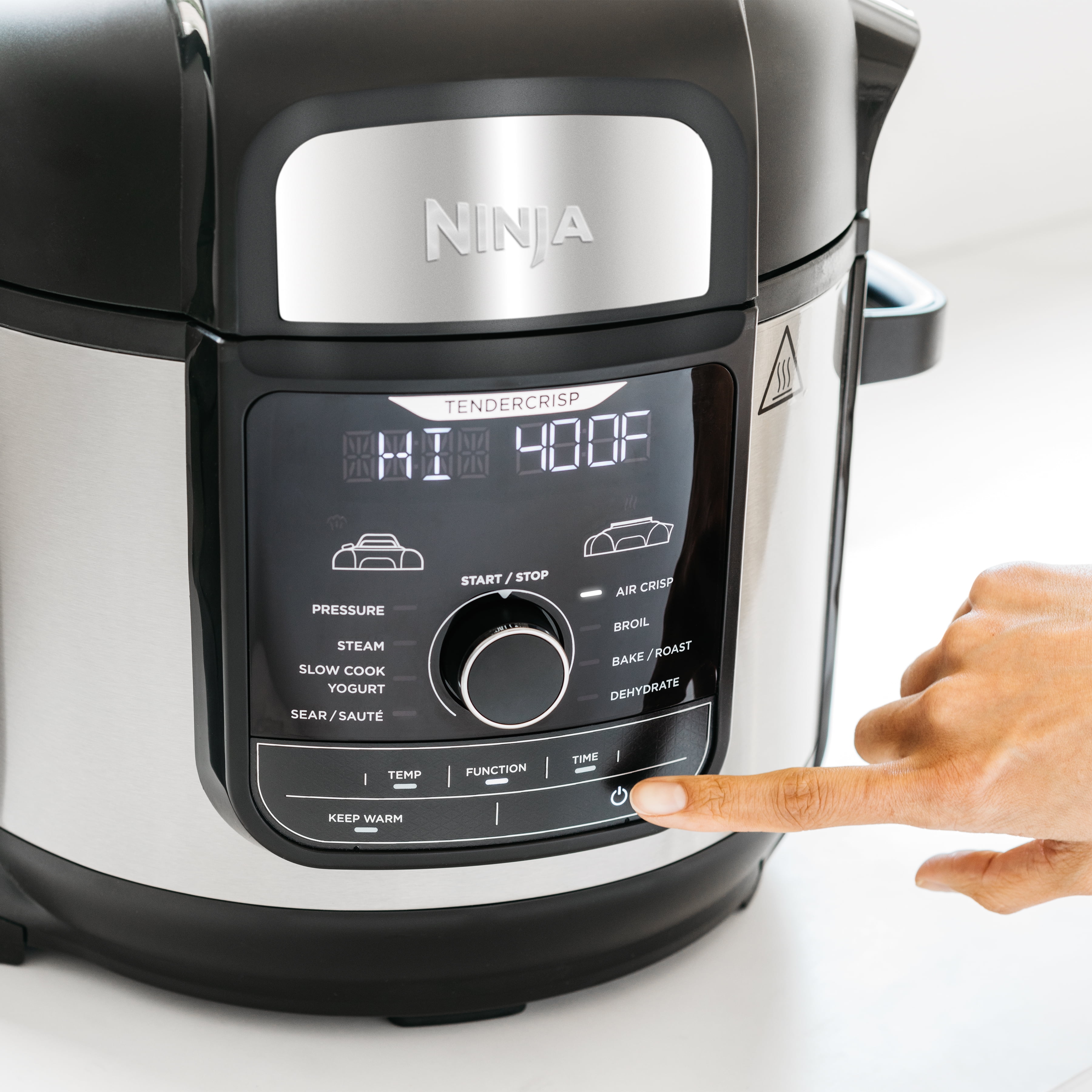 Ninja Foodi Deluxe XL 9 em 1 de 8L Panela de Pressão e Air Fryer de Aço  Inoxidável Preto