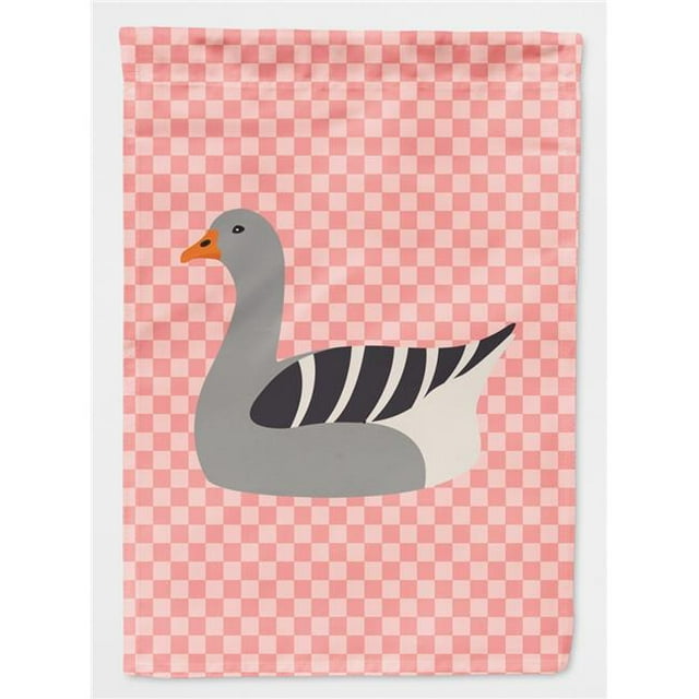 Carolines Treasures BB7893CHF Pilgrim Goose Pink Check Canvas House Flag