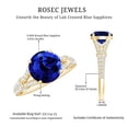 thumbnail image 6 of Rosec Jewels Certified Lab Grown Blue Sapphire Engagement Ring - 8 mm - AAAA Grade Blue Sapphire Diamond Ring - with Jewelry Box, 14K Yellow Gold, US 9.50, 6 of 9