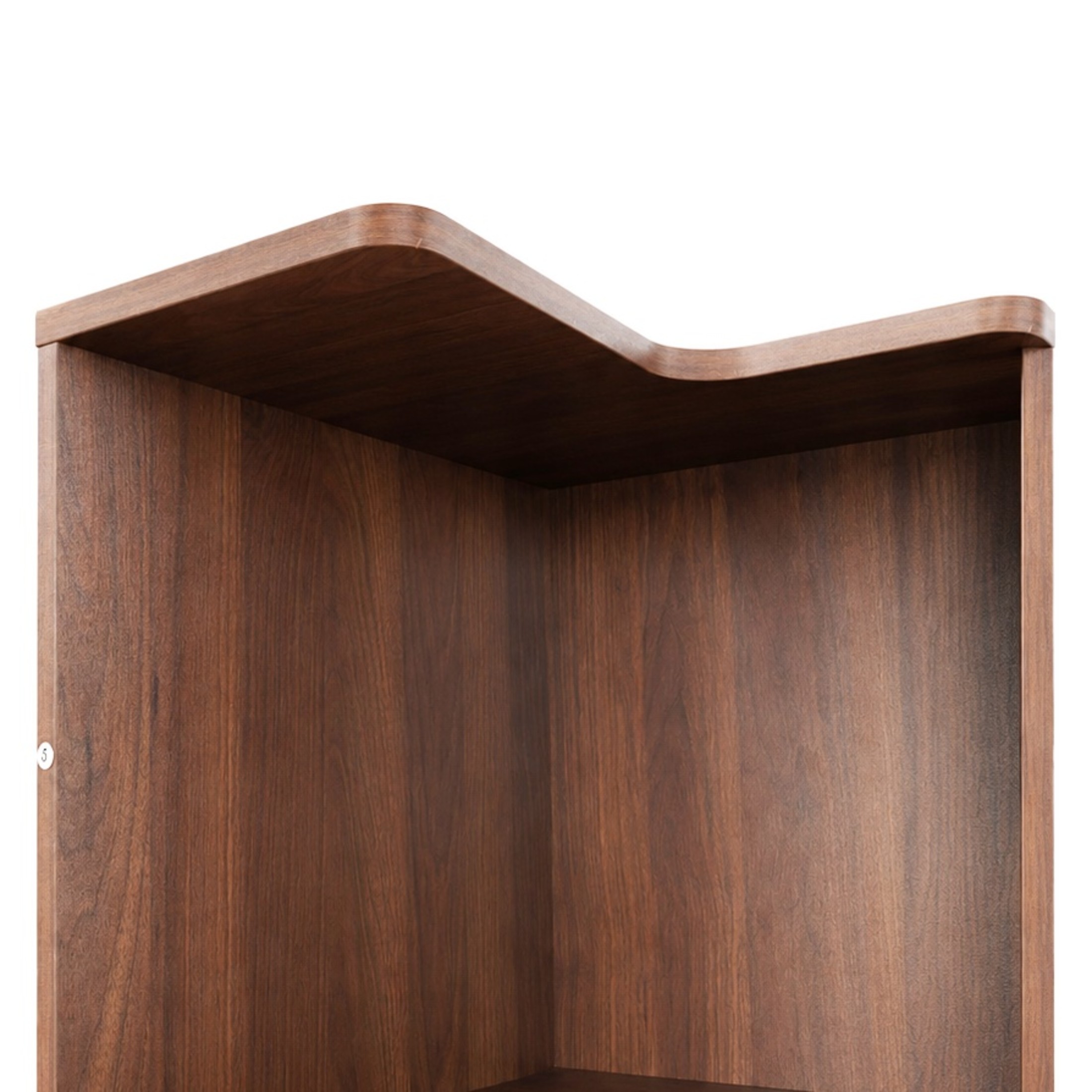 Noble House 68.9" 5-Tier Corner Bookcase, Freestanding L-Shaped Display Bookshelf for Home Office, Living Room, Walnut