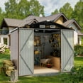 thumbnail image 4 of Sunmthink Metal Outdoor Storage Shed 6.3' x 4.2', Outdoor Metal Shed for Tool, Garden, Bike, Brown, 4 of 6