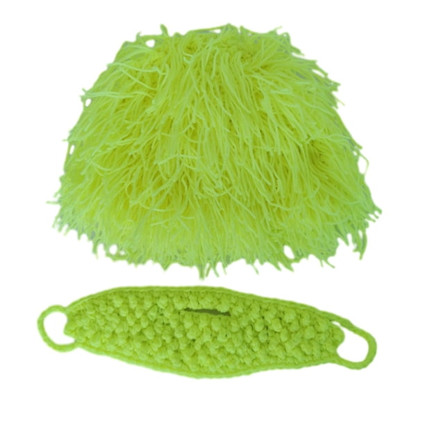 Accesorios de fotografía de gorro de punto Gorro de invierno para el frío Gorros de punto con barba Invierno Amarillo S