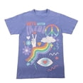 thumbnail image 3 of Peace Love Pride Adult Periwinkle Crew Neck Short Sleeve T-shirt - Small, 3 of 5
