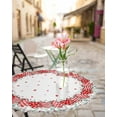 thumbnail image 4 of Valentine''s Day Stripe Plaid Love Fitted Round Tablecloth, Eucalyptus Leaves Table Cover with Elastic Edge, Waterproof, 54" (Round), Red Love, 4 of 4