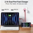 thumbnail image 4 of Dual-Port Wall Charger Block with 2 Pack 10FT USB-A to Type-C Braided Cables, Phone Charger Compatible with iPhone 17/16/15 Pro Max iPad Pro Galaxy S26 Android, Pink, 4 of 7
