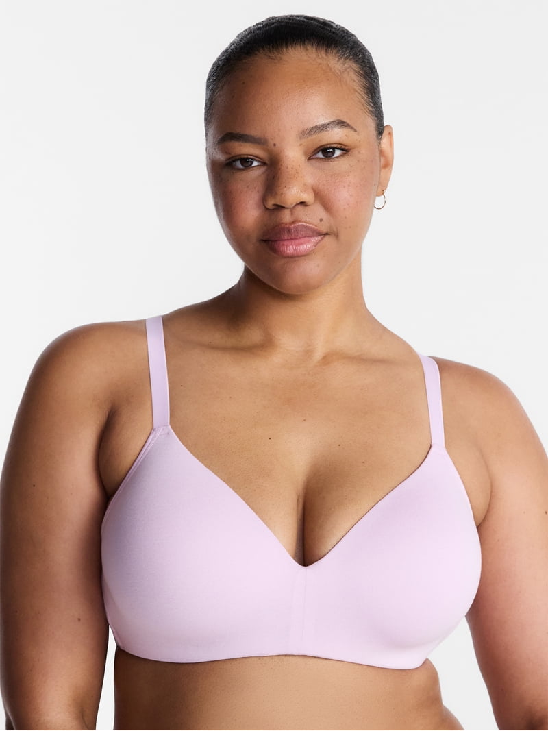 Joyspun Women's Lightly Lined Cotton Blend Comfort Wireless Bra