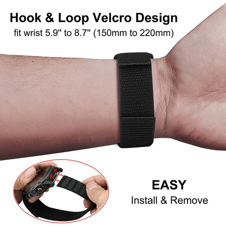 YEUHTLL 26mm 22mm 20mm Hook Loop Nylon Strap for -Garmin Fenix 6 6X Watch  Band Wristband