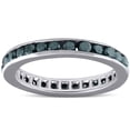 thumbnail image 1 of 1 1/2ct Treated Black Diamond Channel Set Eternity Ring 14K White Gold, 1 of 1