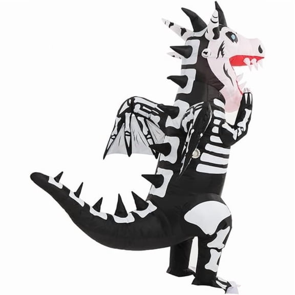 Halloween Inflatable Tyrannosaurus Costume Air Blowing Up Inflatable Dinosaur Suit Adult Funny Party Halloween Dress Up,Height 59"–74.8",Tyrannosaurus