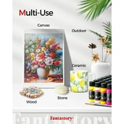 Acrylic Paint Set - 24 Classic Colors (2oz), Craft Paint Kit with 12 Brushes